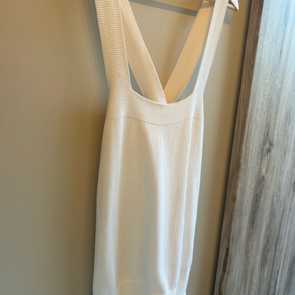 White Sleeveless Knit Top